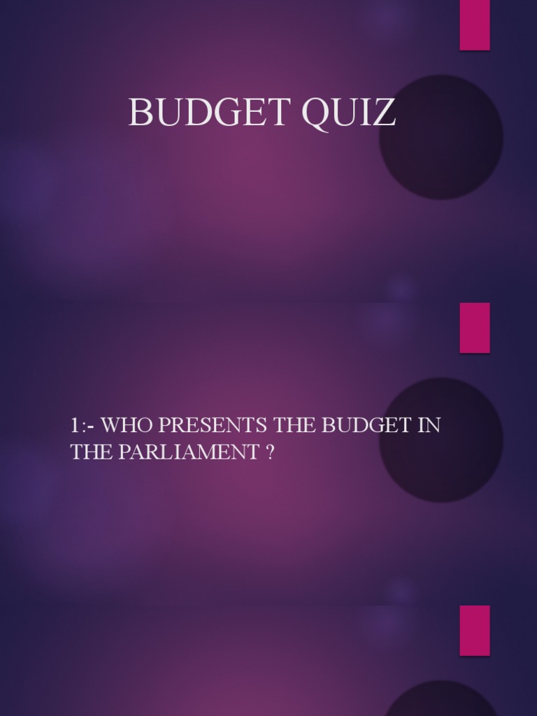 Budget Quiz PDF
