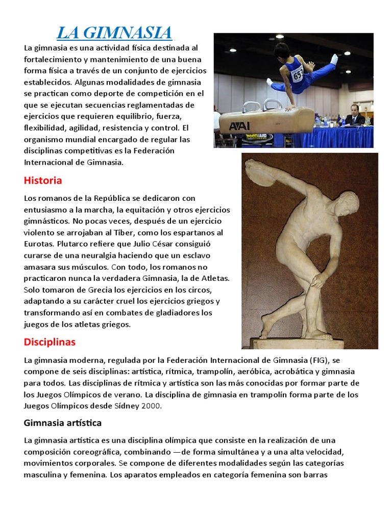 Tipos y Historia de la Gimnasia | PDF