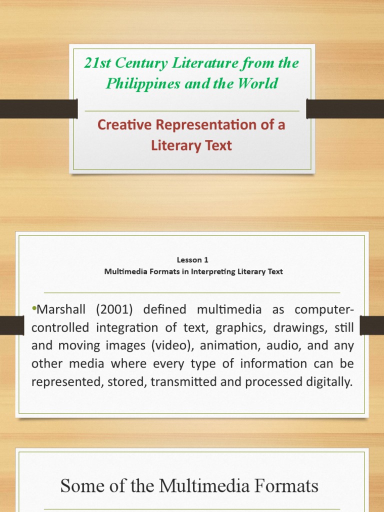 creative representation of a literary text pdf