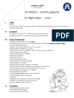 Lista de Utiles 6° Grado Primaria