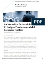 La Vocacion de Servicio Principio Fundamental Del Servidor Publico