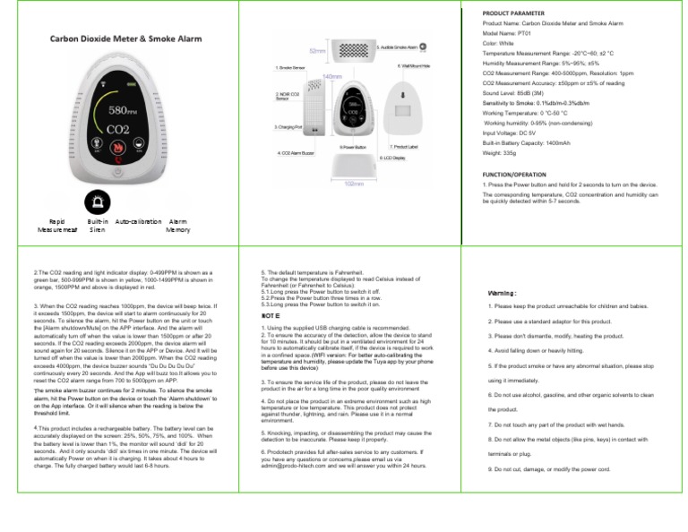 User Manual For PT01 Smoke F 8-24-1 | PDF