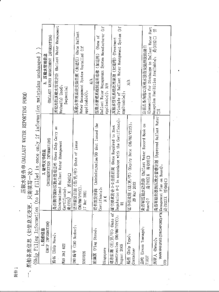 Ballast Water Reporting Form PDF