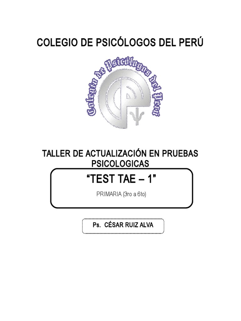 Protocolo Del Test Tea | PDF | Cociente de inteligencia | Sicología