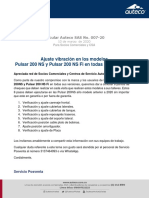 Circular Auteco SAS No. 007-20 Ajuste Vibración para Los Modelos Pulsar ...