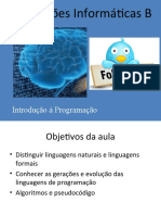 Aplicações Informáticas B: Introdução À Programação