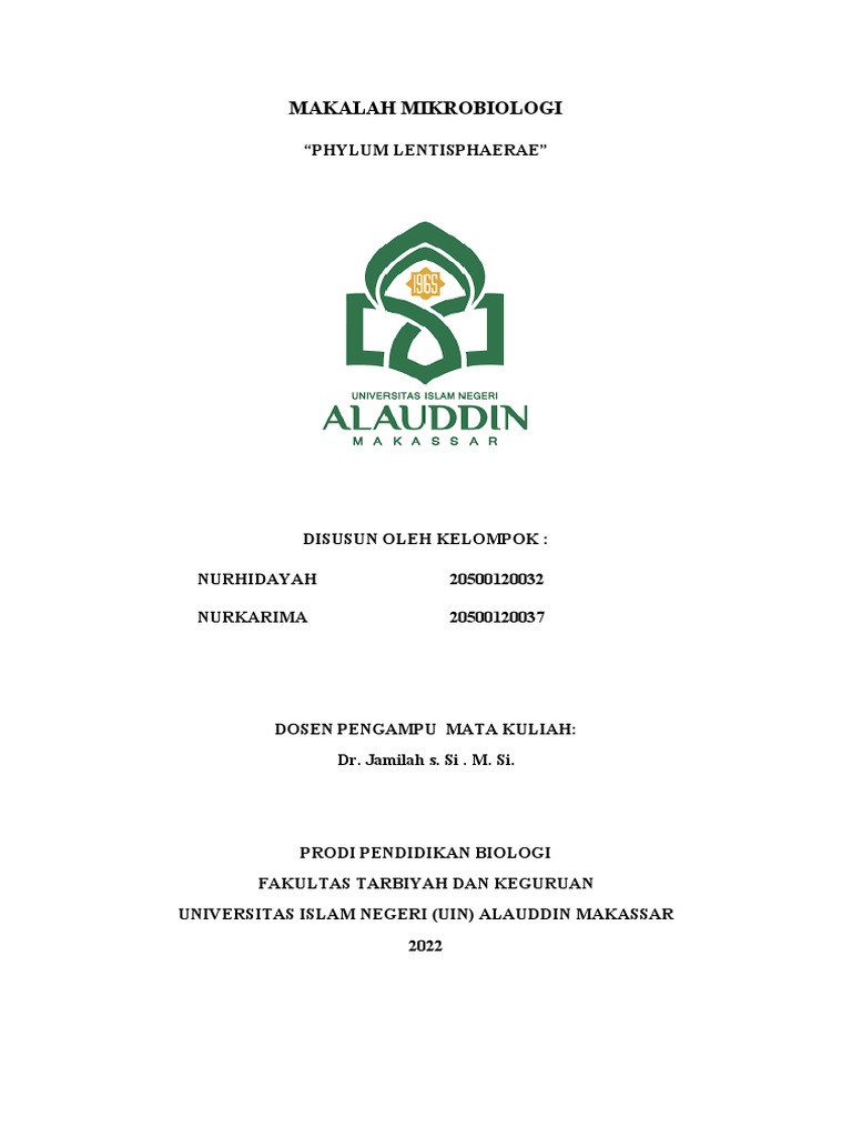 Mikrobiologi Phylum Lentisphaerae PDF