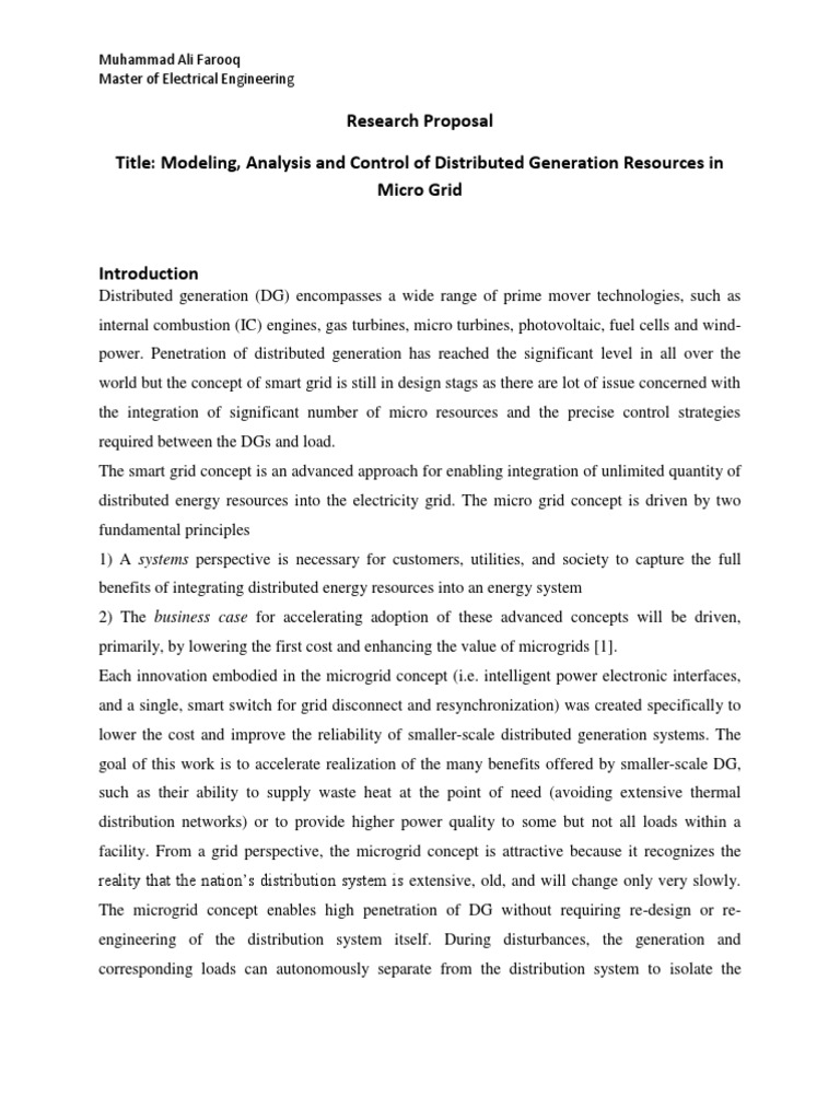Smart Grid Proposal Pdf Distributed Generation Electrical Grid