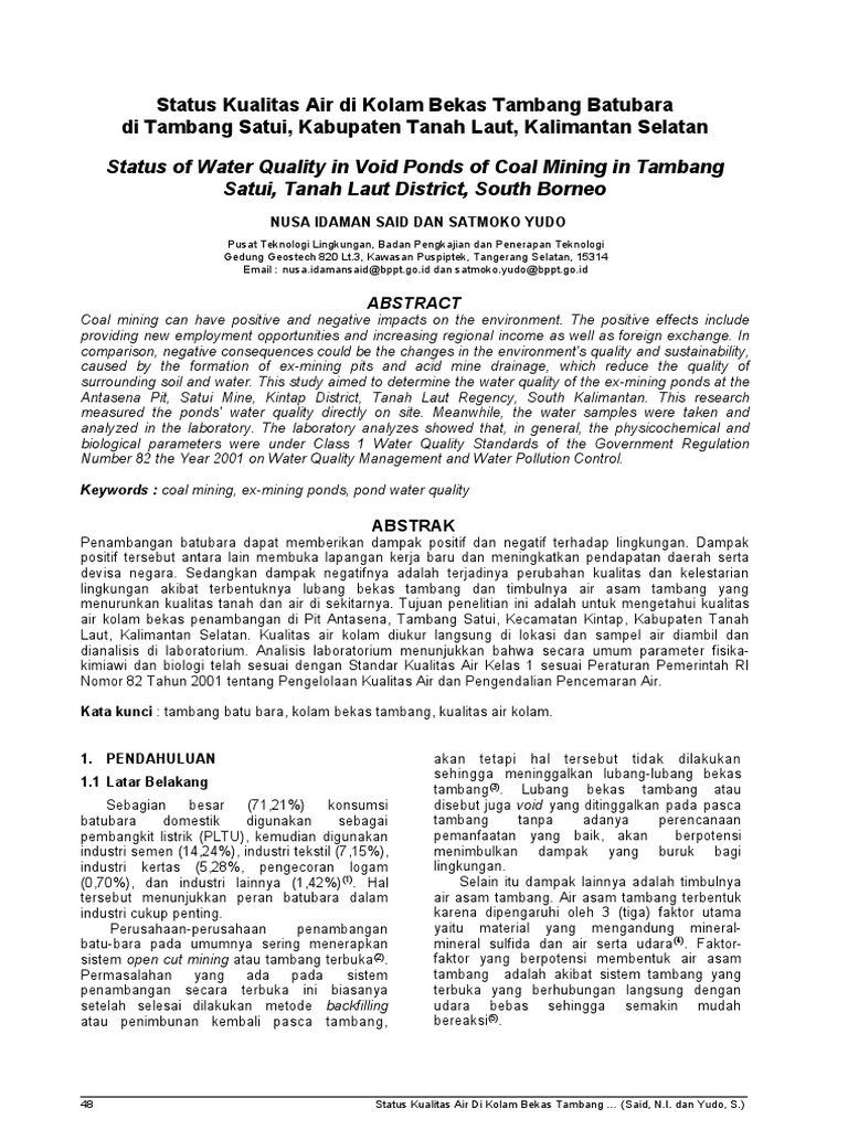 status-of-water-quality-in-void-ponds-of-coal-mining-in-tambang-satui