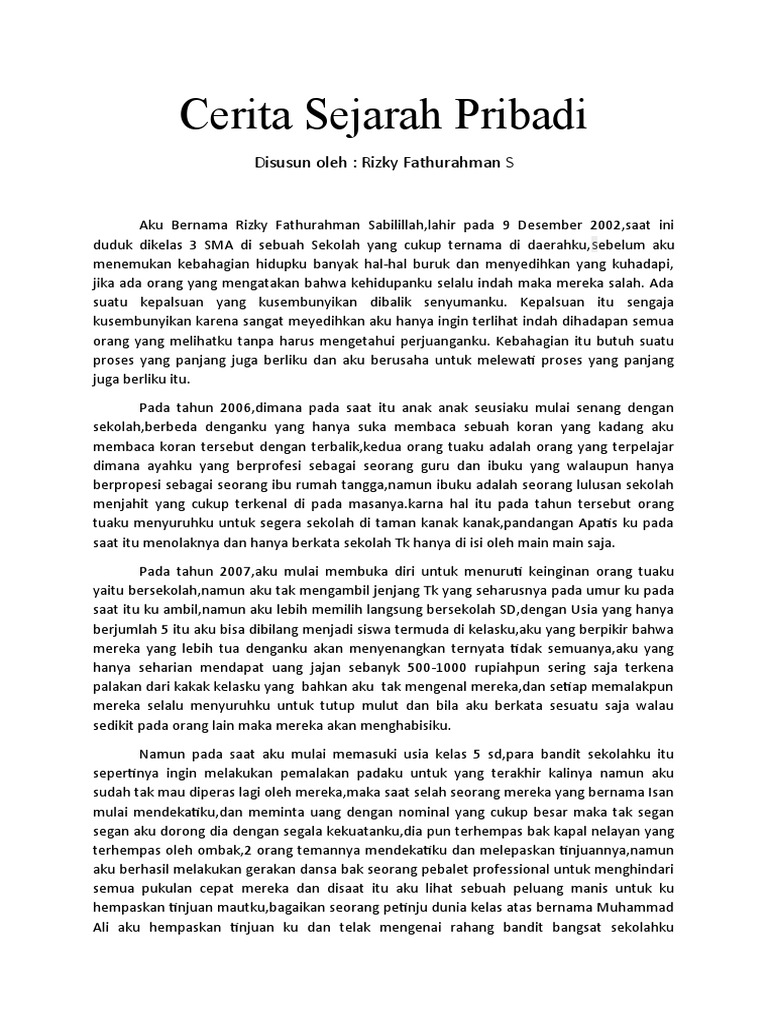Cerita sejarah pribadi pdf