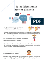 Idiomas Más Hablados en El Mundo