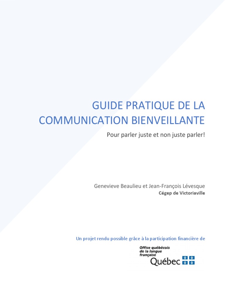 Guide Pratique de La Communication Bienveillante | PDF | Évolution de ...
