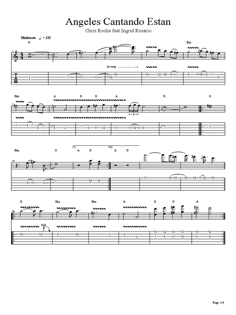 Angeles Cantando Estan - Chris Rocha | PDF