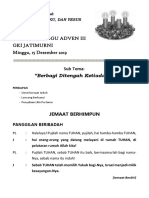 Tata Ibadah Minggu Adven III - 15 Desember 2019