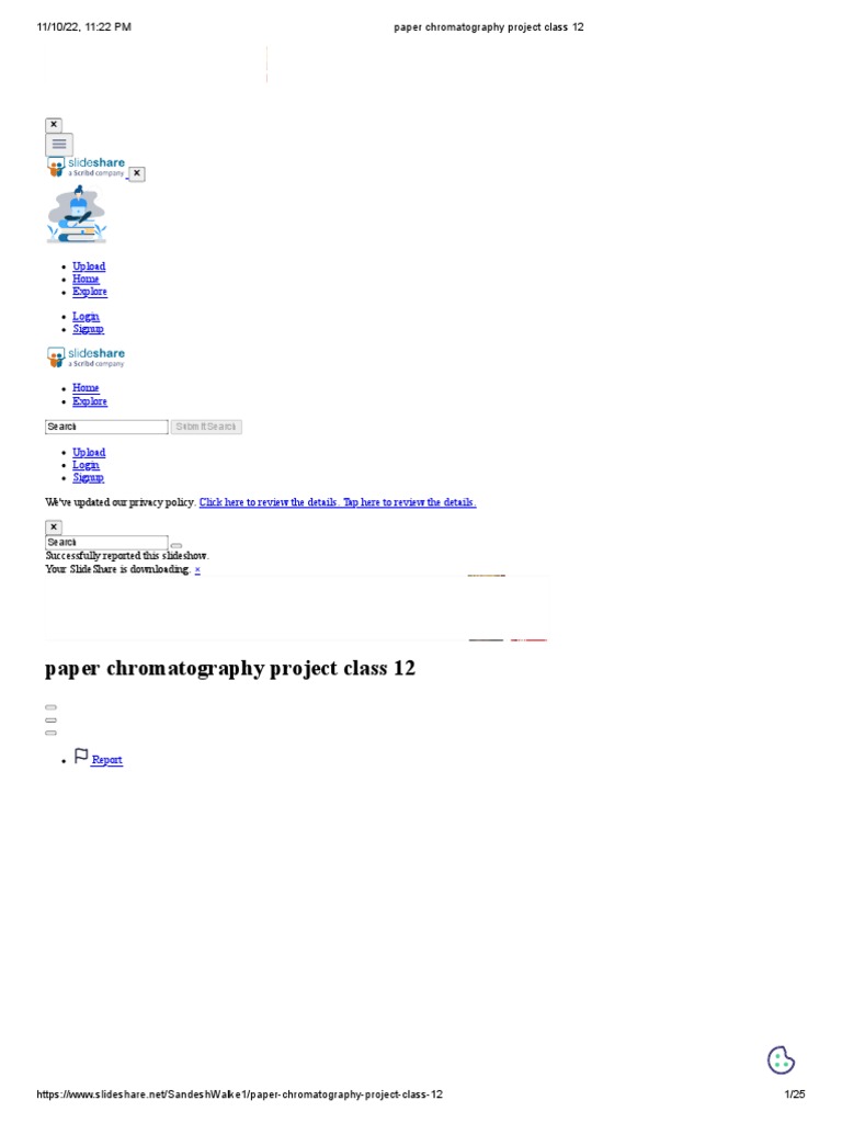Paper Chromatography Project Class 12 Upload Home Explore Login Signup