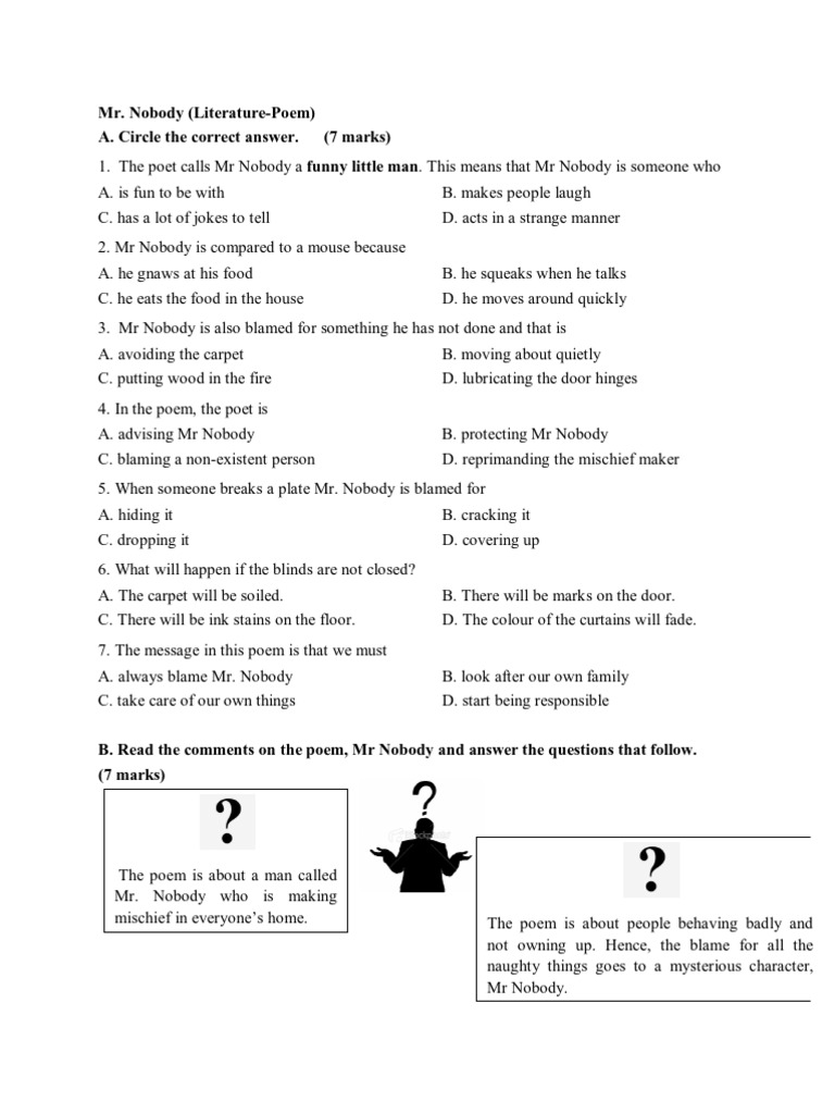 Get e-book Mr nobody poem Free