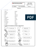 Exercise 5 Fruits 1 Grade