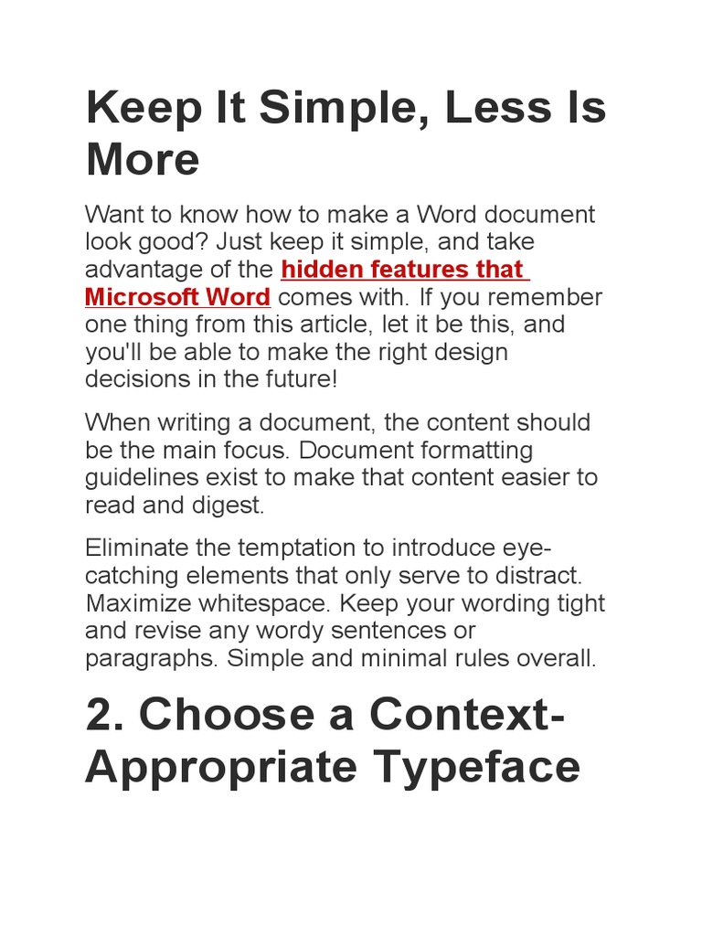 Word Document Design Tips | PDF | Career & Growth