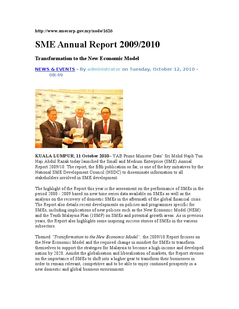 SME Annual Report 2009/10 Overview | PDF | Small And Medium Sized ...