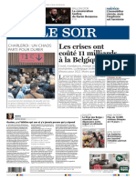 Journal LE SOIR Edition BRUXELLES Du 18 Octobre 2022