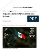 Requisitos para El Ingreso Al Instituto Armado. - Secretaría de La Defensa Nacional - Gobierno - Gob - MX
