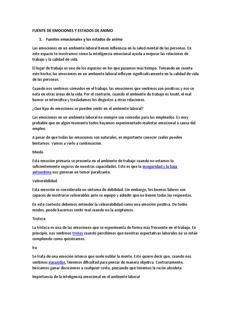 Fuente de Emociones y Estados de Animo | PDF | Las emociones | Liderazgo