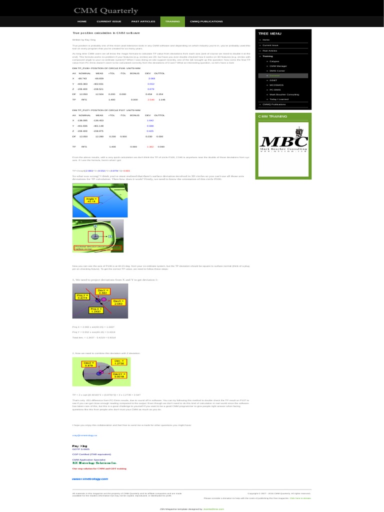 General 171 True Position Calculation in CMM Software | PDF
