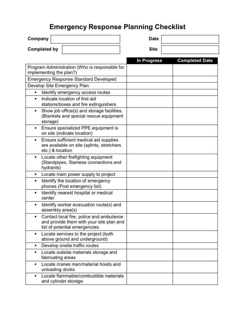 emergency assignment list