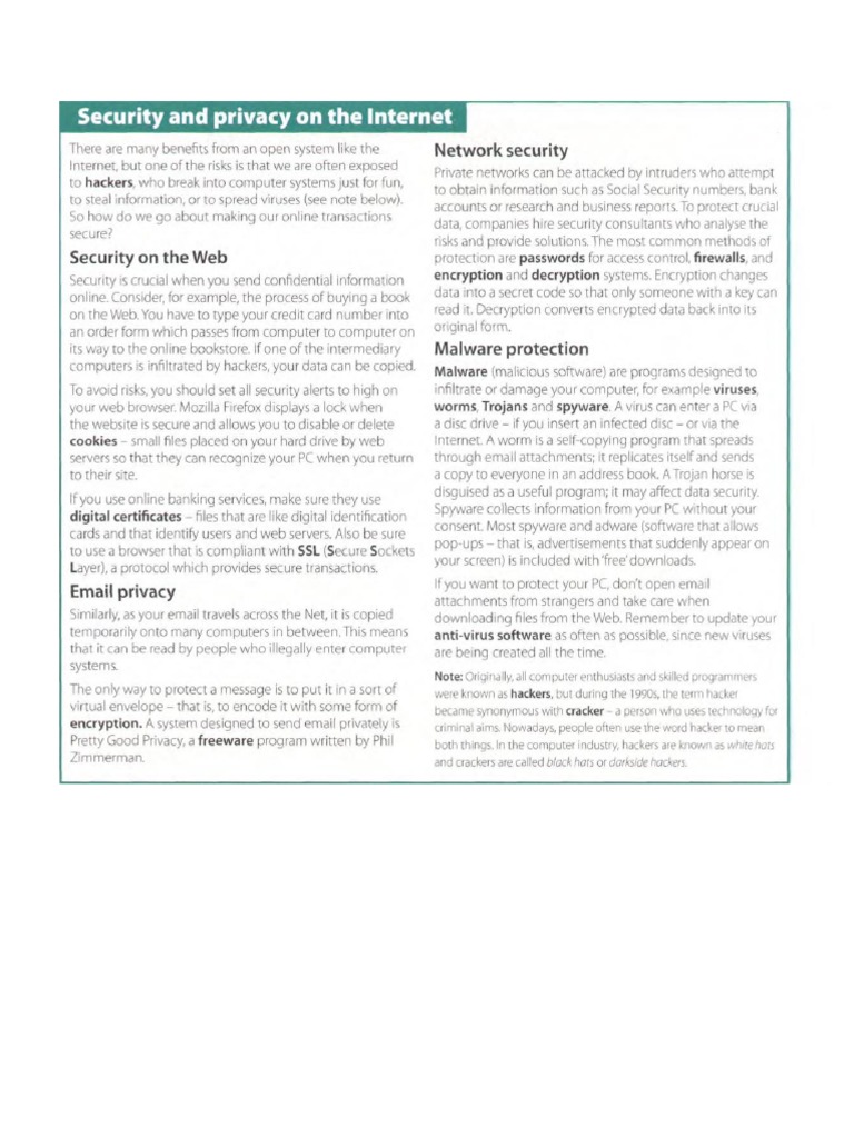 Network Security and Malware Protection | PDF