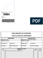 NF: 5206156 SHP: 41705615520 Contrato: 9912278851 Sedex PLP: 705267611 PESO 100 G