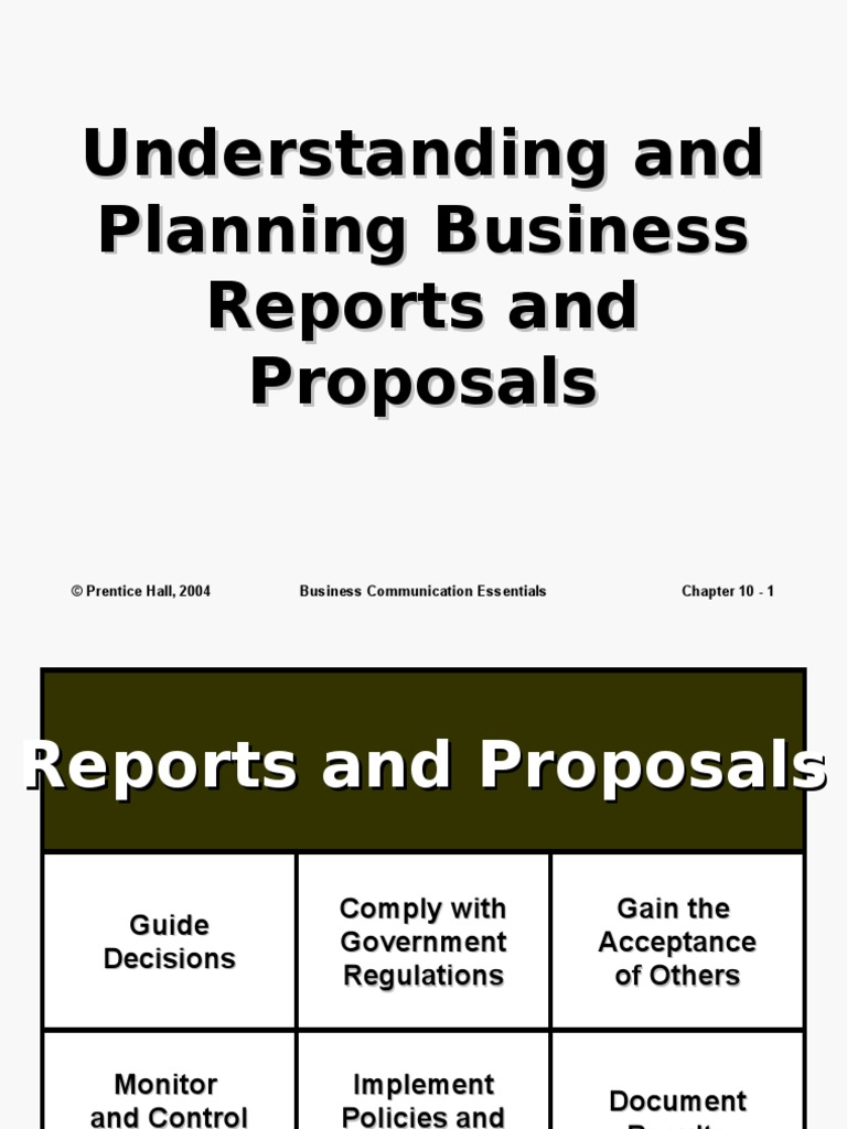 Understanding and Planning Business Reports and Proposals PDF