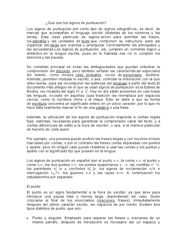 Signos de puntuación en español | PDF | Puntuación | Coma