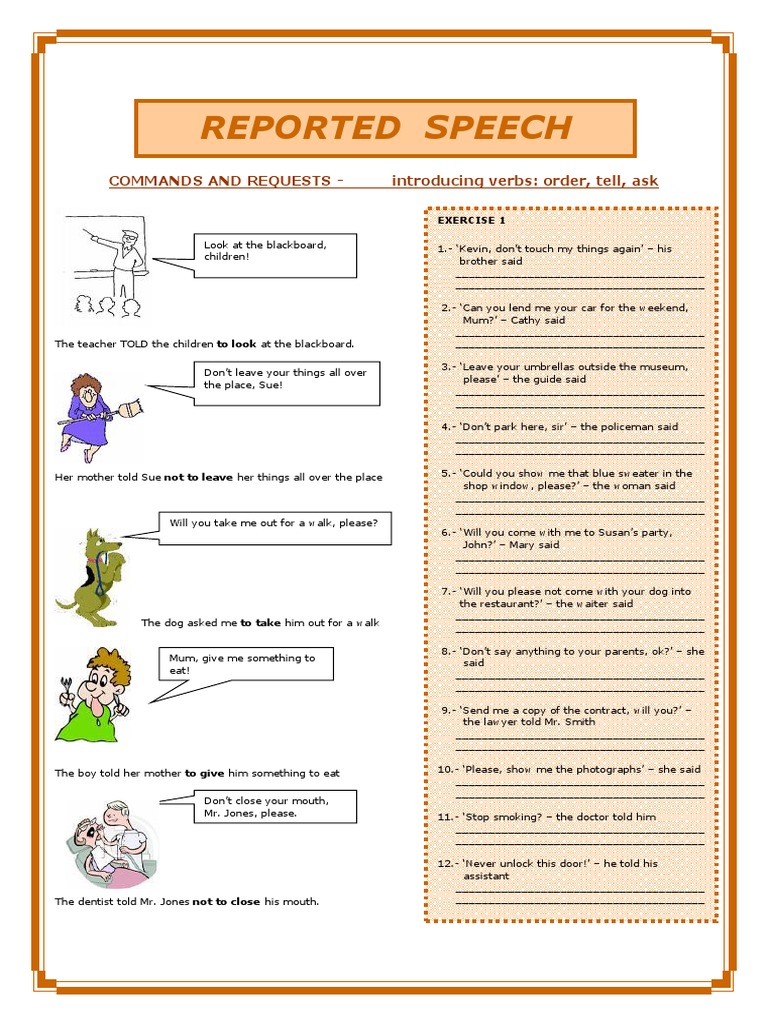 Worksheet 1. Reported Speech PDF 1 | PDF