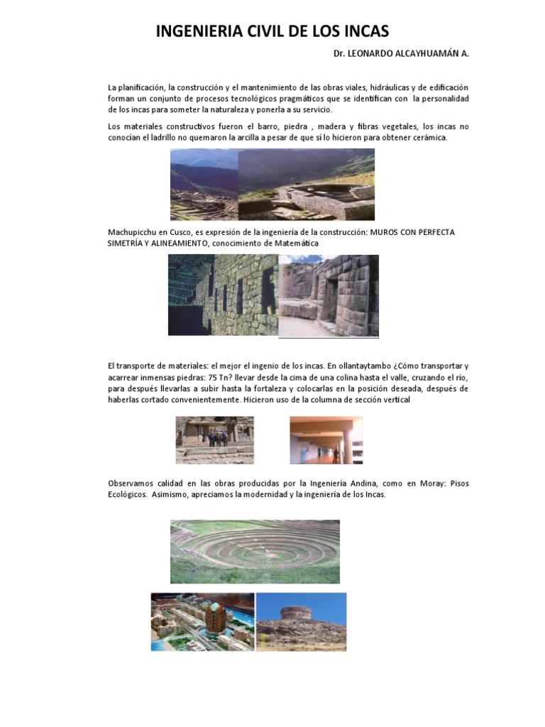 Ingeniería Civil Inca: Innovación y Sostenibilidad | PDF | Imperio Inca ...