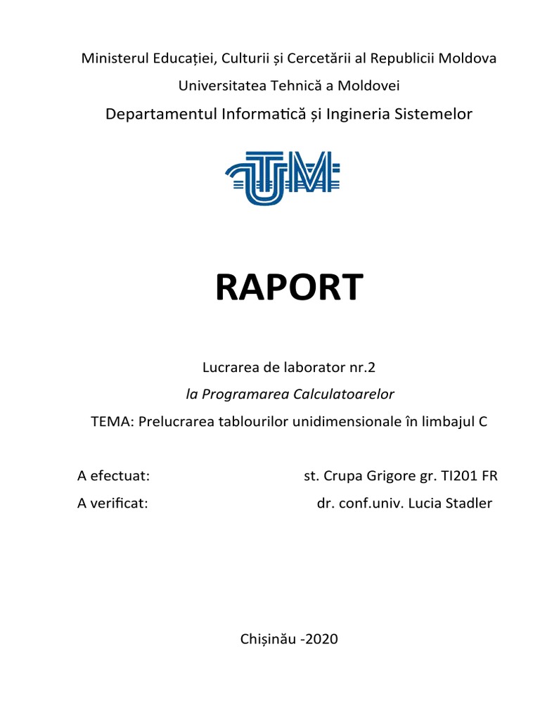 Raport Lucrare de Laborator 2 | PDF