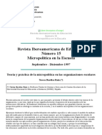 Teoría y Práctica de La Micropolítica en Las Organizaciones Escolares