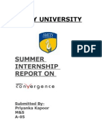 Amity University: Summer Internship Report On