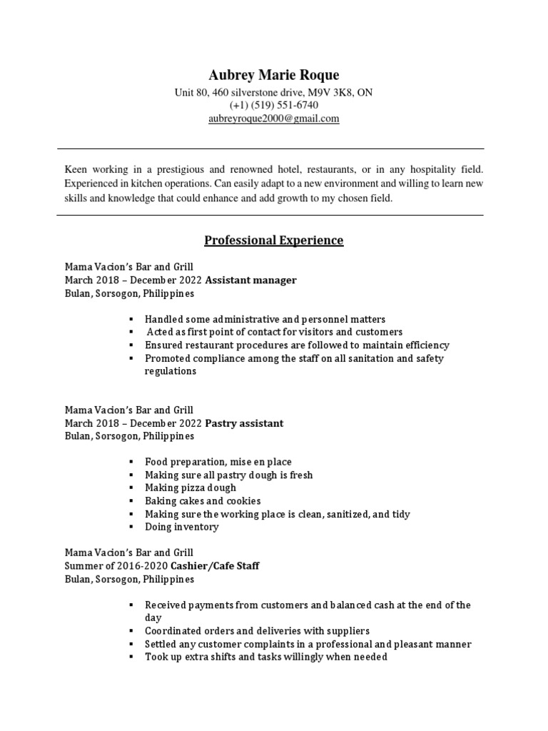 Local Guide Program Application Resume | PDF | Chef | Cooking