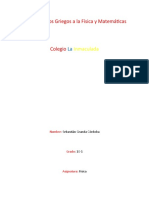 Aportes de los Griegos a la Física y Matemáticas