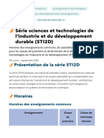Série Sciences Et Technologies de L'industrie Et Du Développement Durable (STI2D