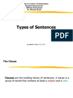 Para Writng 1 Types of Sentences