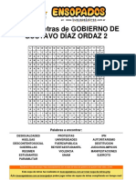 Sopa de Letras de Gobierno de Gustavo Díaz Ordaz - 2