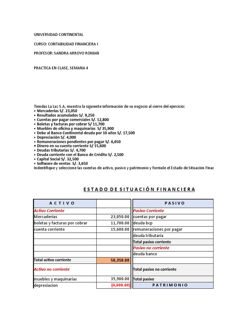 Ejercicios de Estado Financiero Resueltos | PDF | Finanzas y dinero ...