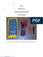 Fluke 80 Series III Digital Multimeter (DMM) Users Manual