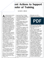 Management Actions To Support Transfer of Training BROAD 1982 OK
