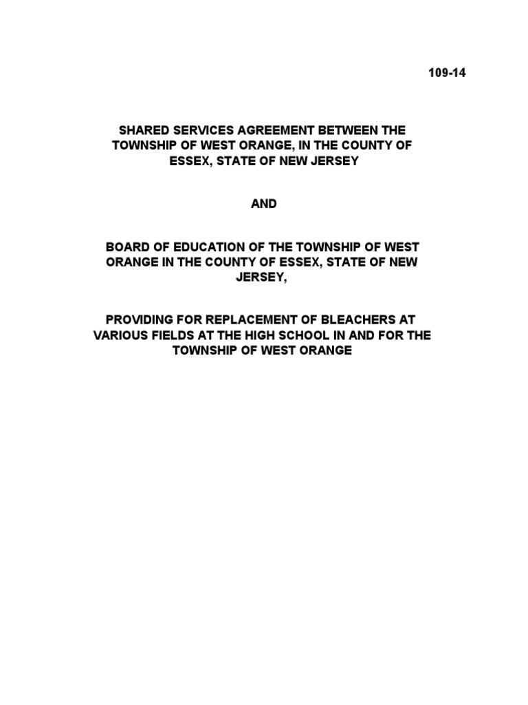 West Orange Shared Services Agreement | PDF | Damages | Justice