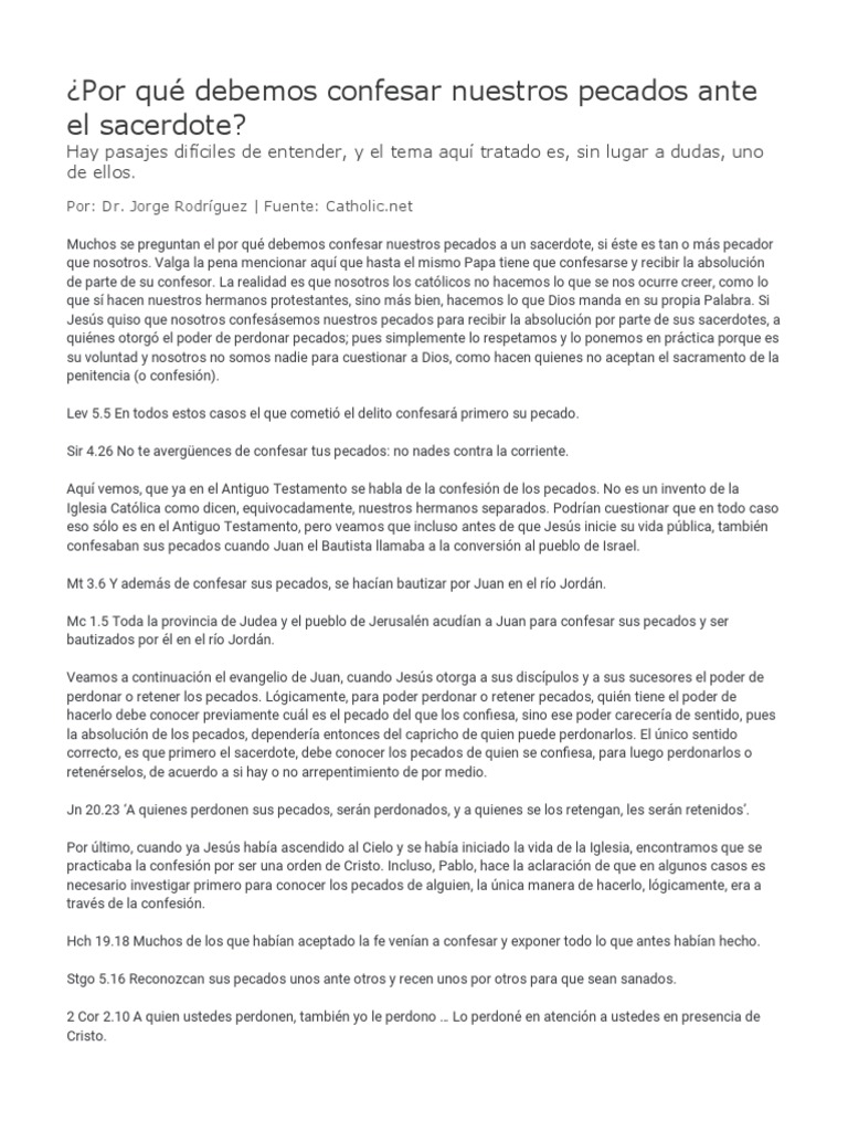 Confesion Base Bíblica | PDF | eucaristía | Pecado