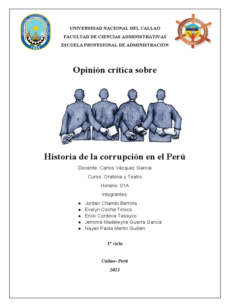Opinión Crítica Sobre La Historia de La Corrupción en El Perú | PDF ...
