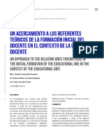 Un Acercamiento A Los Referentes Teóricos de La Formación Inicial Del Docente en El Contexto de La Unidad Docente