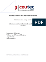 Informe Sobre La Influencia de Las Drogas en Honduras